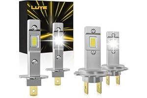 LUYE 2024 Upgraded H1 H7 Led Bulb Combo, 1:1 Mini Size Plug and Play, 6500K White 500% Brighter H7 H1LL LED Fog Light Bulb, Halogen Replacement Kit (Pack of 4)