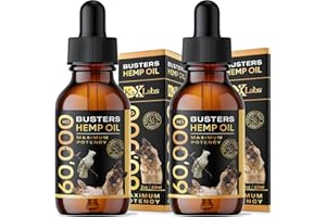 K2XLABS Buster's Organic Hemp Oil Large 60 Milliliters 2Pack 4Month Supply for Dogs Cats Max Potency Made in USA Omega Rich 3 6 and 9 Hip and Joint Health, Natural Relief, Calming