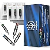 Poseidon Tattoo Cartridge Needles 50Pcs Assorted Mixed Size Round Liner Shader Magnum Curved/Round Mag 5rl 7rl 9rl 5rs 7rs 9rs 15m1 21m1 15cm 21cm Disposable Membrane Tattoo Needles