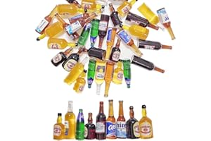 Juland 40PCS Miniature Mini Beer Drinks Decoration Beer Glass Model Mixed Wine Coffee Resin Sets Simulation Instant Model Scene Mini Tableware Dolls House