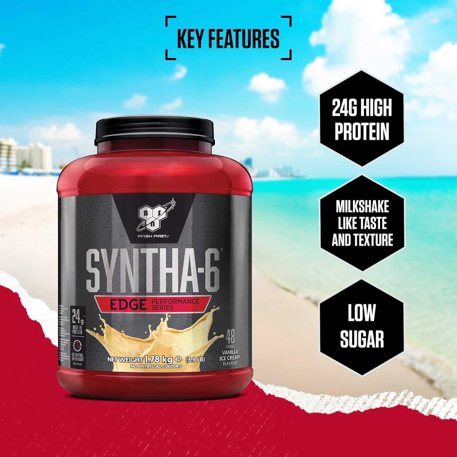 BSN Nutrition Protein Powder Syntha 6 Edge Low Carb and Sugar Whey Protein Shake with Whey Protein Isolate and BCAAs - Image 3
