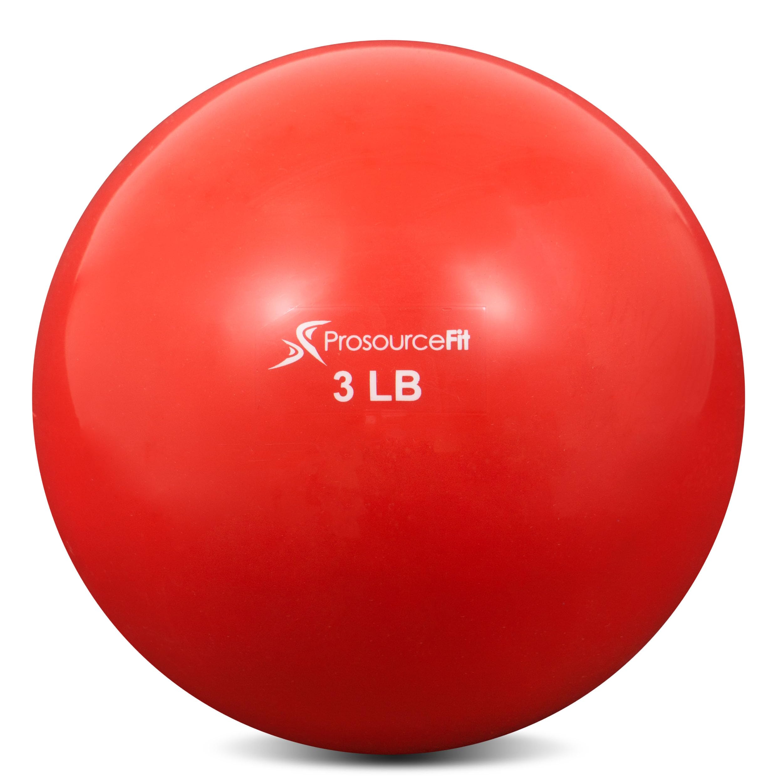 ProsourceFit Weighted Toning Exercise Balls for Pilates, Yoga, Strength Training and Physical Therapy, 3 lb, Red