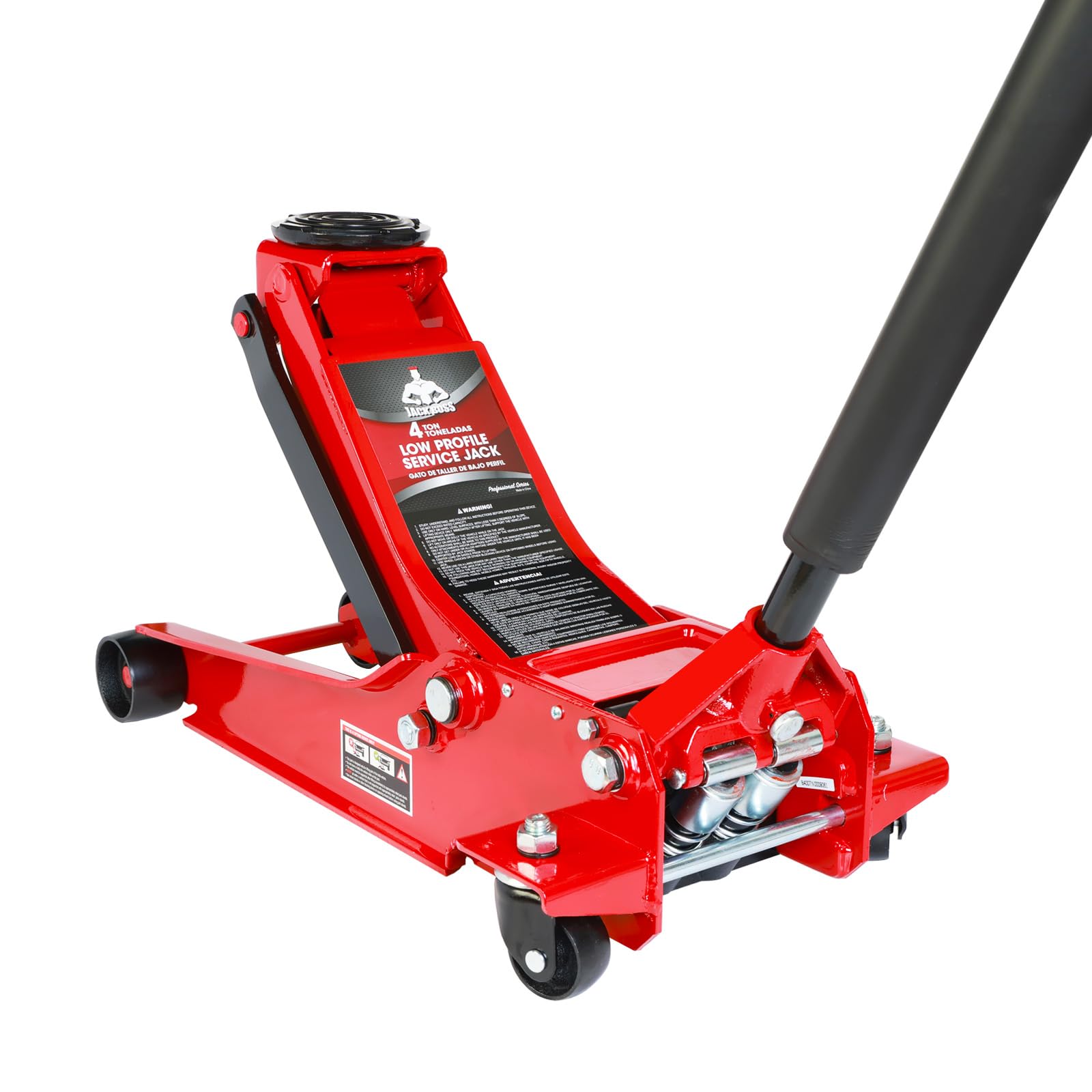 Photo 1 of Jack Boss 4 Ton Floor Jack Hydraulic Low Profile Floor Jack with Dual Piston Quick Lift Pump, 4 Ton (8,800 lbs) Capacity, Red
