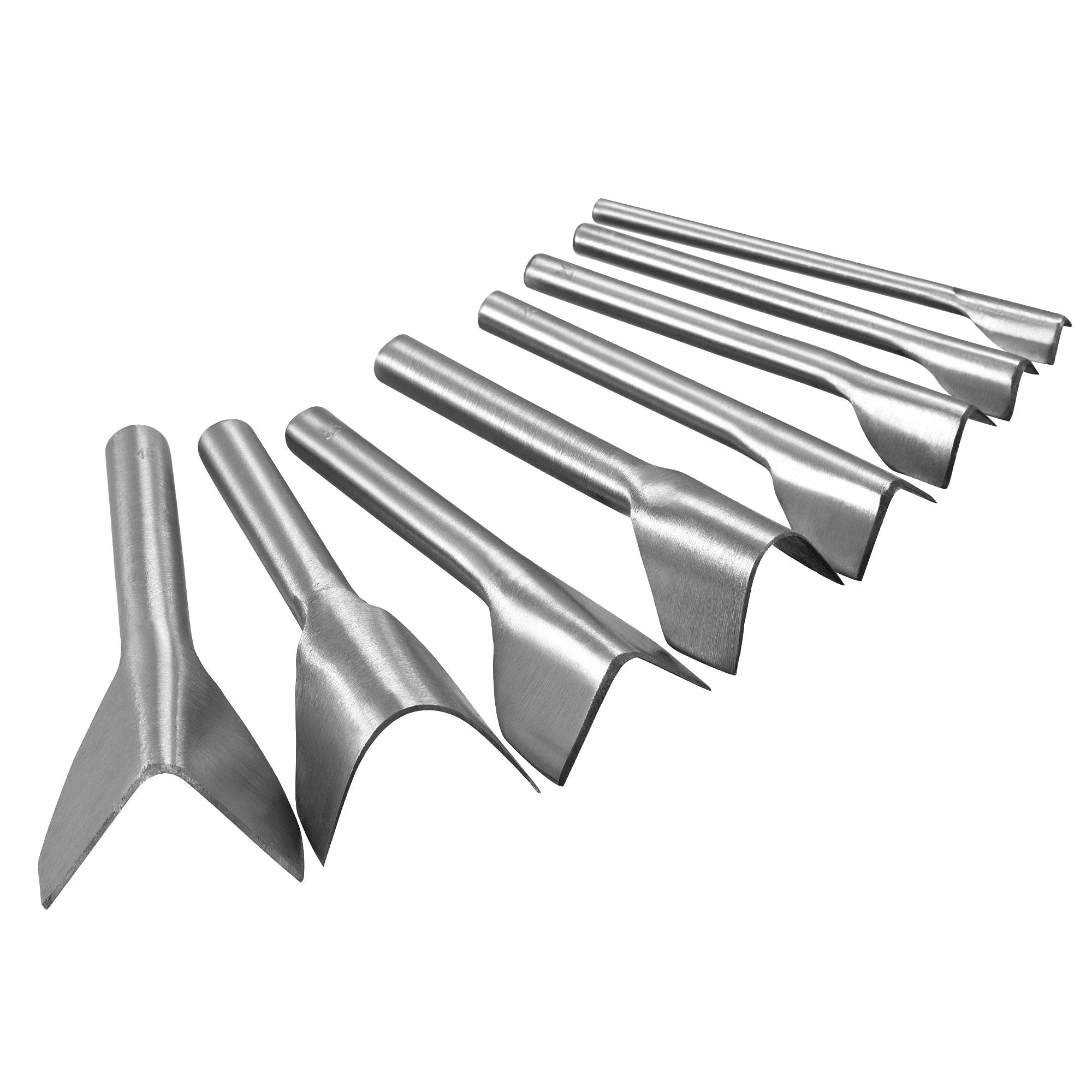 sourcing map V-Shaped Leather Cutter Punch Set 10mm-45mm Strap End Punch Tool for Crafting Strap Belt, Wallet and Bag DIY Craft, Set of 8
