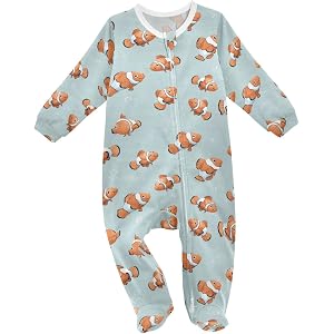 IHCVHQX Baby One-Piece Footies Unisex Infant Cotton Footed One Piece Sleepwear Outfits 0-24 Months