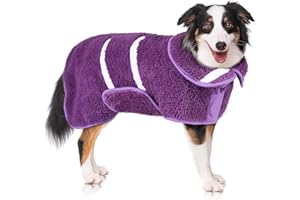 UNICORN CATCHER Dog Bathrobe Super Absorbent Dog Towels Large Quick Drying Robes for After Bath Soft Adjustable Warm Keeping Dogs Towel(S-XXL)