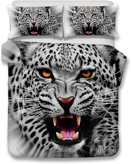 Amazon Com Helengili 3d Digital Printing Bedding Set Snow Leopard
