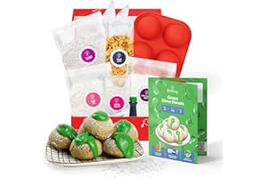 Baketivity Green Donut Kids Baking Kit | Edible Kit for Girls & Boys Ages 6-12 | DIY Donut Slime Baking Kit and Kids Baking Set with Pre-Measured Ingredients & Donut Mold