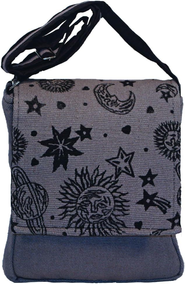 Sun Moon Planets and Stars Celestial Hippie Crossbody Shoulder Bag
