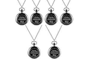 Equsion 6 Pcs Veterans Pocket Watch Army Veterans Pocket Watch with Chain Roman Numeral Vintage Pocket Watch Gifts for Veterans Day Men Birthday Military Gifts