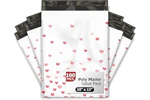 10x13 (100) Fading Hearts Valentine's Day Designer Poly Mailers Waterproof Self Sealing Tear Resistant Polymailers Shipping E