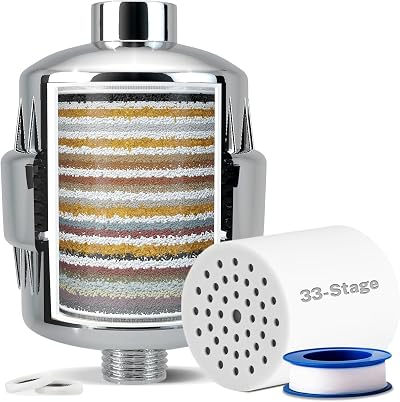 iSpring SF2S 33 Stage Shower Filter Vitamin C Hard Water Chlorine Heavy Metals