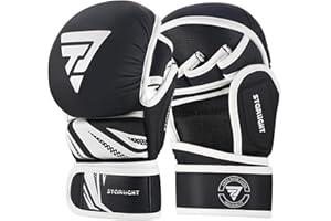 Valchiria MMA Gloves for Sparring Grappling, Hybrid Open Palm Martial Arts Mitts, Maya Hide Leather Wrist Support, Fighting Combat Sports MMA Boxing Glove for Men Women Punching Bag Muay Thai Training