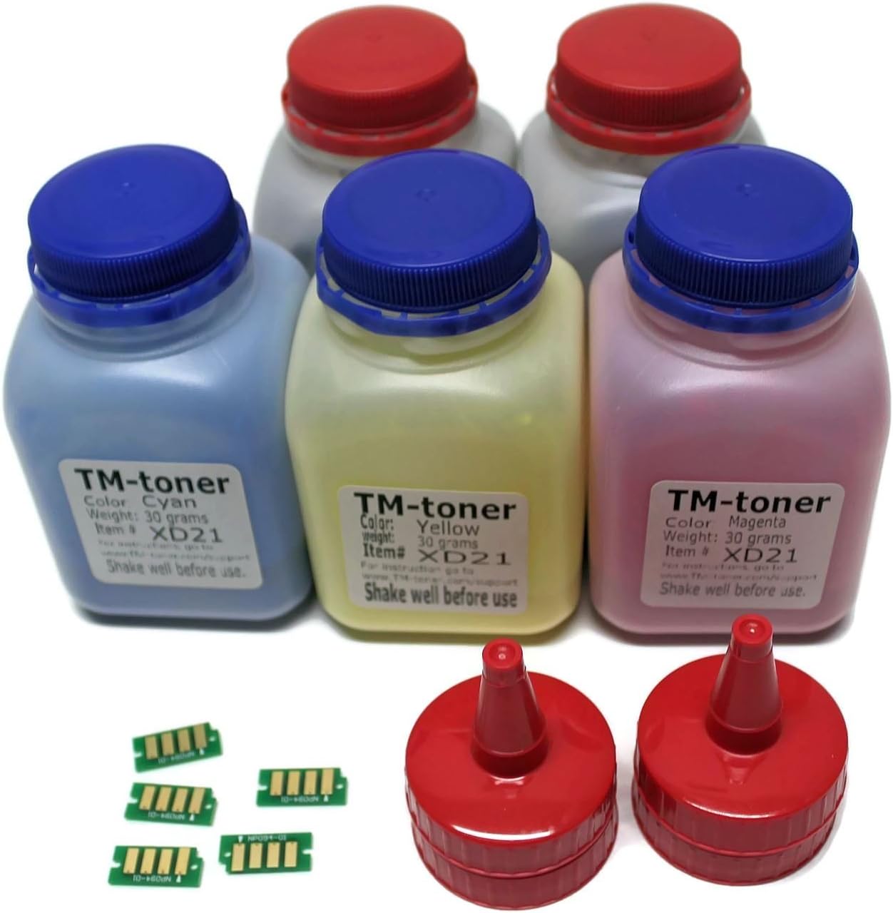 TMtoner Compatible 5 Color Toner Refill kit with Chips for use in