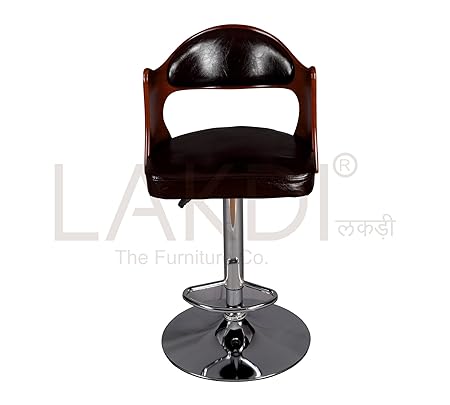 Lakdi Swivel Seat Bar Stool with Backrest Gas Lift (Multicolor)