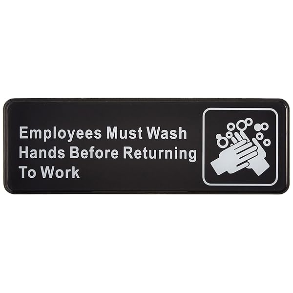 Winco - SGN-322 - 3 in x 9 in Employee Hand Wash Sign