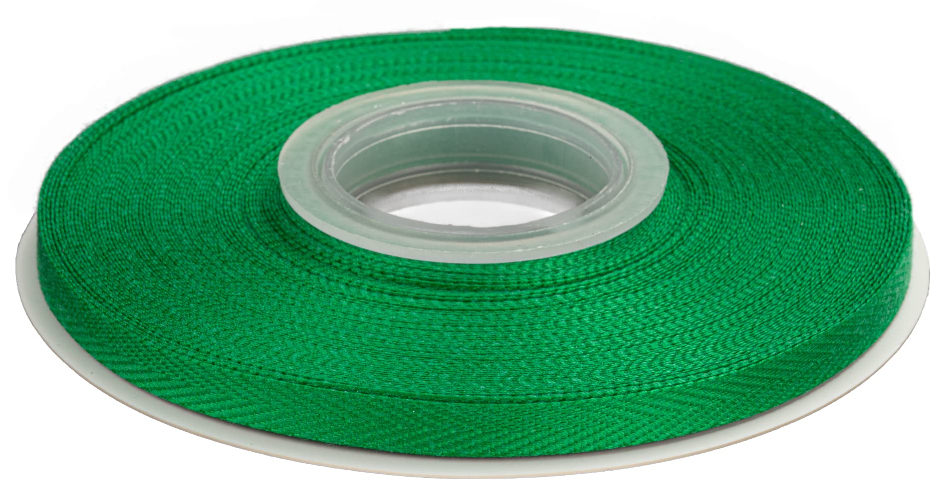 Joycrosso Herringbone Tape Twill Ribbon Soft Handle, Great for Gift Wrapping Craft Sewing, 6mm x 22 Meters - Emerald