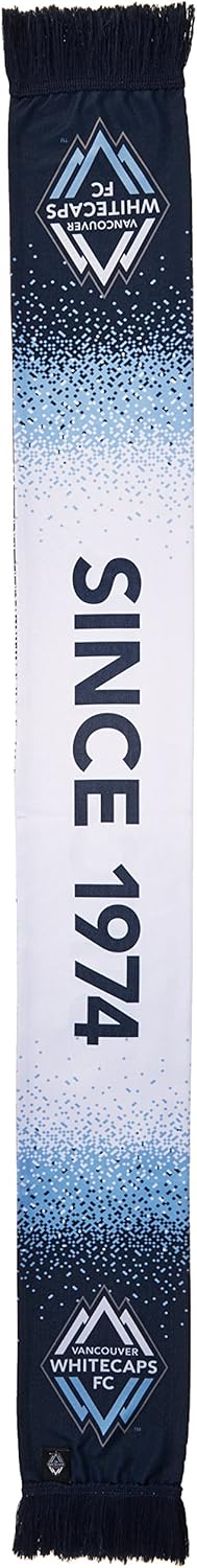 MLS Vancouver Whitecaps Adult MLS SP17 Fan Wear Sublimated Scarf with Fringe, Osfa, Blue : Clothing