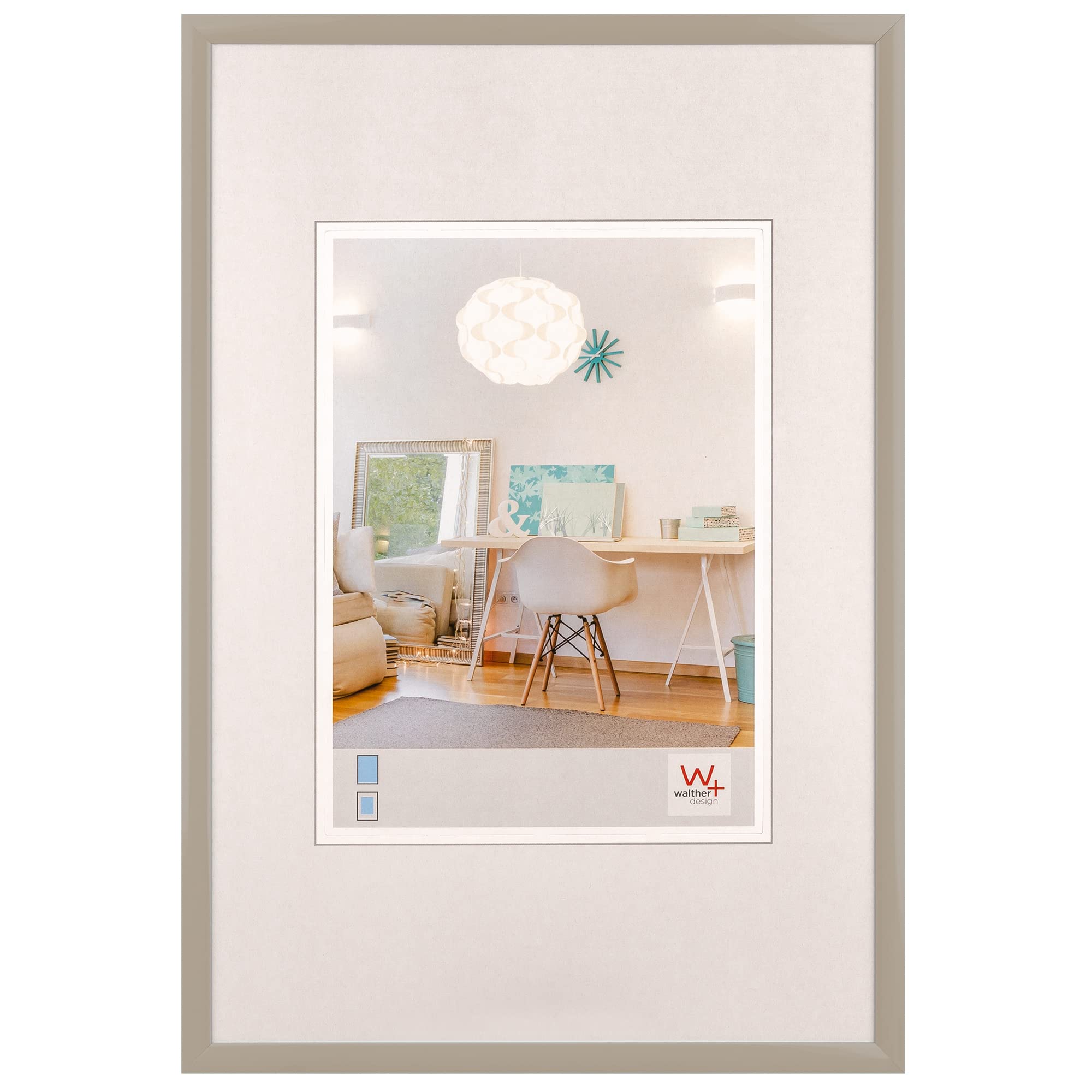 walther design Bilderrahmen grau 30 x 45 cm New Lifestyle Kunststoffrahmen KV045T