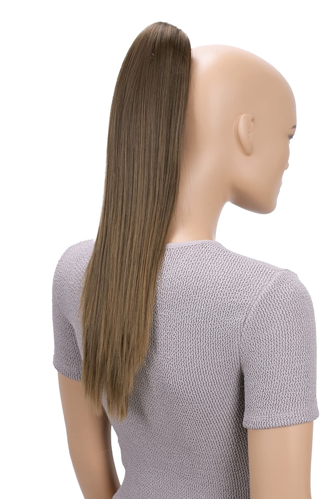 CAISHA 20" Hairpiece Ponytail Clip On Extensions With Butterfly Claw Straight Brown H152 — image 1