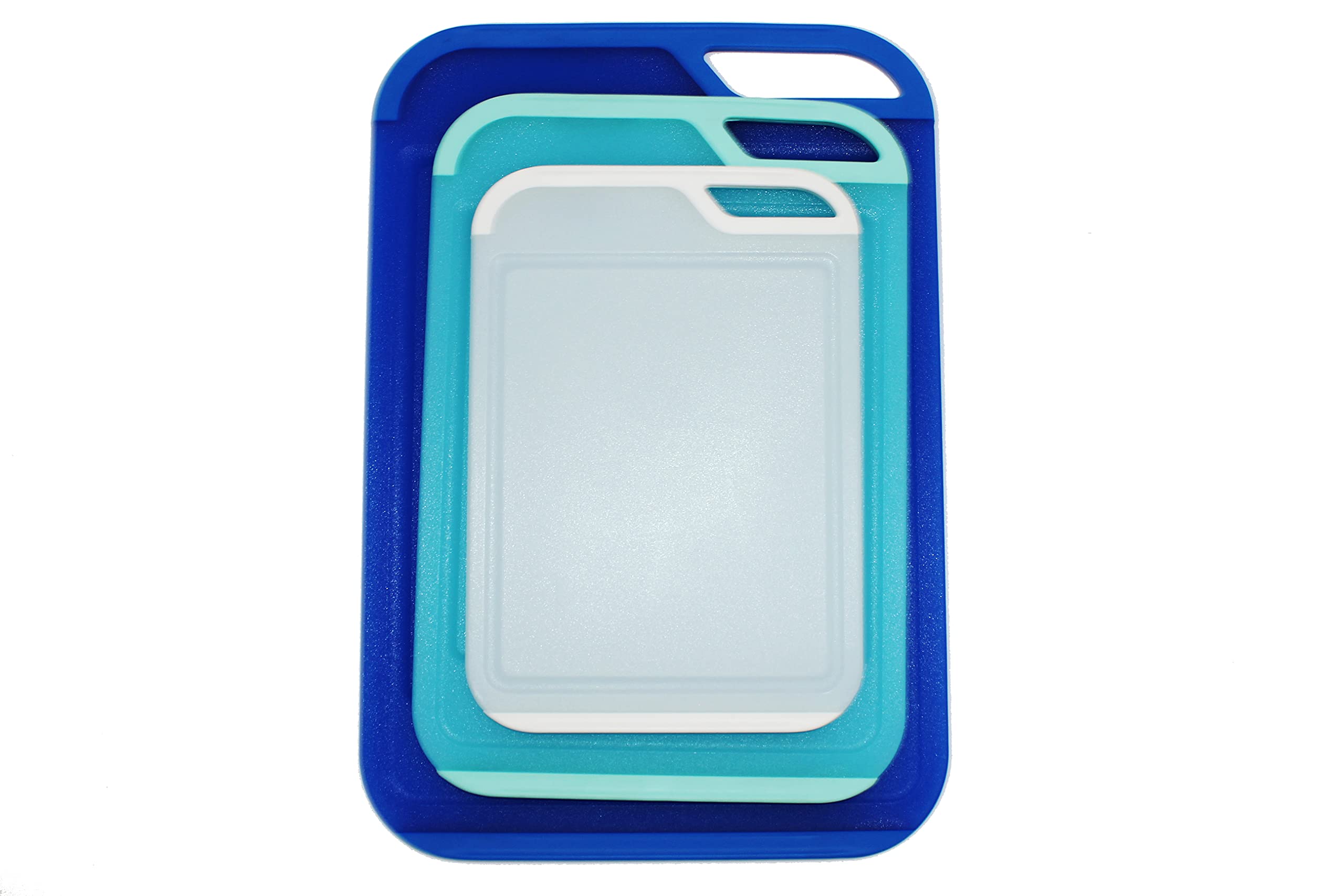 Neoflam Chopping Board Set Cuttng Boards BPA Free Dishwasher Safe Easy Clean Plastic Thick Anti Slip (Blue White, 3)