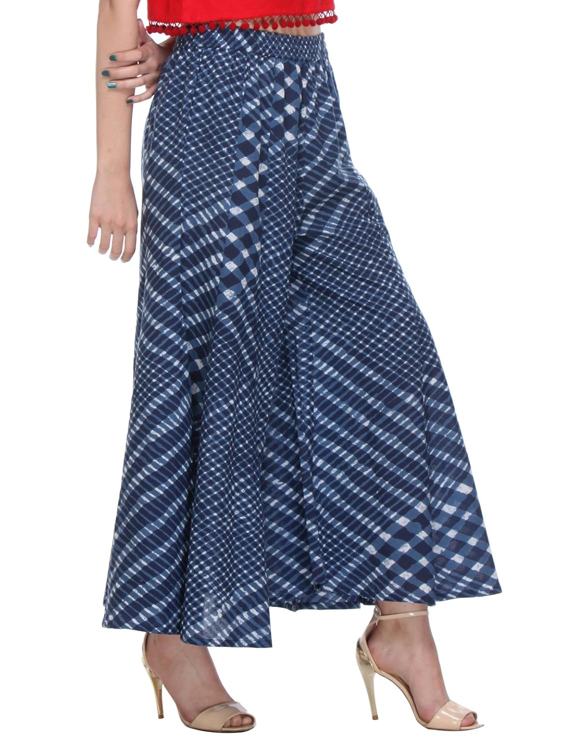 varanga blue cotton printed palazzo kff-varss165229
