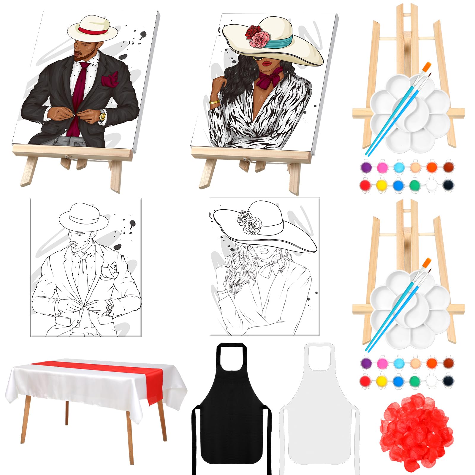 Nuberlic 2 Pack Couples Sip And Paint Painting Kit Seychelles - View #3