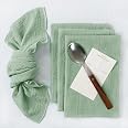 MLMW Fall Thanksgiving Cloth Napkins Set Of 6 - Terracotta Cotton Linen Dinner Napkins, 16.5x16.5 Inches, Washable