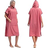 Eunzel Surf Poncho Changing Robe with Hood for Men & Women, Absorbent Quick Dry Microfiber Wetsuit Changing Towel with Pocket for Surfing, Beach, Swim & Outdoor Sports