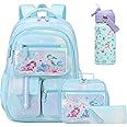 ACESAK Kids Mermaids Bookbag & Water Bottle Set - 14OZ Kids Water Bottle, Lunch Bag for Teens Middle School Student