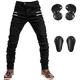 LOMENG Motorcycle Riding Pants Motorbike Motocross Cycling Jeans Safety CE Knee Hip Removable Armored All Seasons for Men
