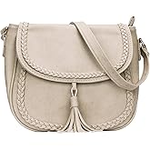 KKXIU Casual Flap Saddle Crossbody Bags for Women Purses and Handbags with Tassel