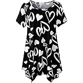 LARACE Short Sleeve Shirts for Womens Plus Size Tops Casual Summer Clothes Asymmetrical Tunic Blouses
