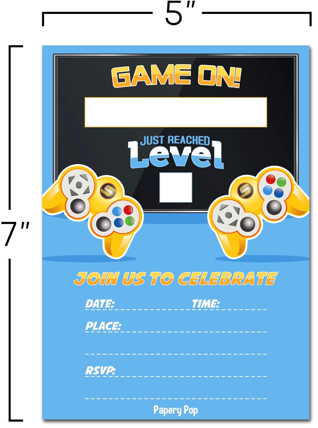 Video Juego Fiesta Invitaciones Con Sobres 15 Pack