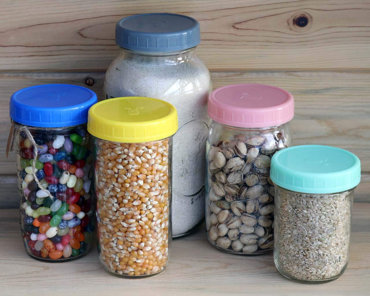 MJL Leak Proof Plastic Storage Lids With Silicone Liners For Mason Jars (5 Pack, Regular Mouth) 7 MJL Leak Proof Plastic Storage Lids With Silicone Liners For Mason Jars (5 Pack, Regular Mouth) - Image 8