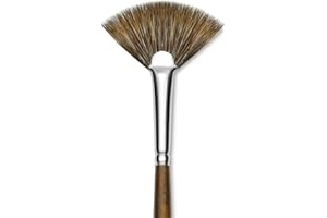 Silver Brush Limited 26046 Monza Fan Brush for Oil & Acrylics Paintings, Size 6, Long Handle