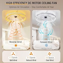SKRFORM Ceiling Fans with Lights and