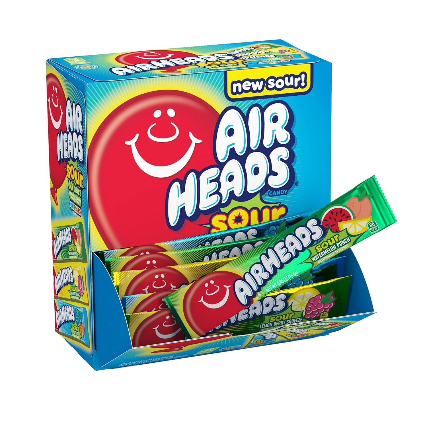 Airheads SOUR Bars, Variety Bulk Box, Sour