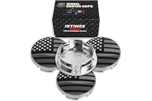 InTimesAuto 63MM 2.5 Inch Wheel Center Caps for Dodge Ram 6KF18TRMAA Rim Wheel Center Hub Caps, Pack of 4 Chrome with American Flag