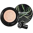 Mushroom Head Air Cushion CC Cream Foundation, Moisturizing BB Cream Foundation, Long-Lasting Blemish Coverage, Matte Even Skin Tone Nude Makeup Base Primer (02#, Natural)