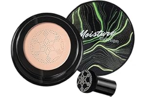 NENRTE Mushroom Head Air Cushion CC Cream Foundation, Moisturizing BB Cream Foundation, Long-Lasting Blemish Coverage, Matte Even Skin Tone Nude Makeup Base Primer (02#, Natural)