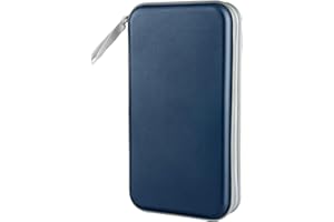 Siveit CD Case Holder, 80 Capacity CD/DVD Case Holders Wallet Hard Plastic CD DVD Disc Cases Storage Binder for Car Home Office Travel (Dark Blue)