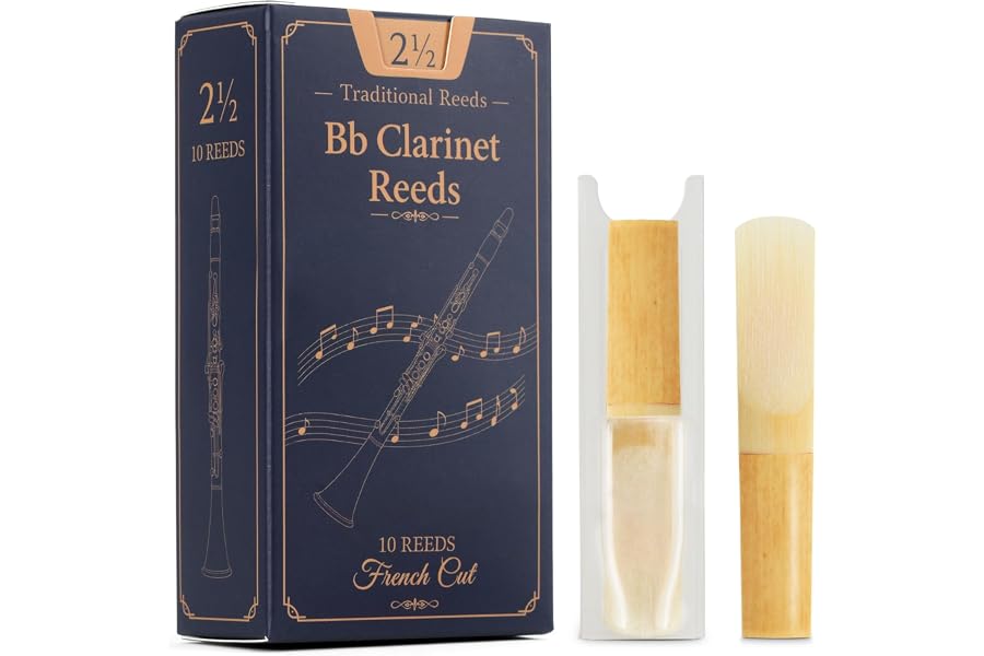 Krskul Bb Clarinet Reeds, Select Natural Cane, Strength 2.5 | Student-friendly medium. Good articulation & tone quality. Select Arundo donax, consistent feel. Bb clarinet 2.5 reeds.