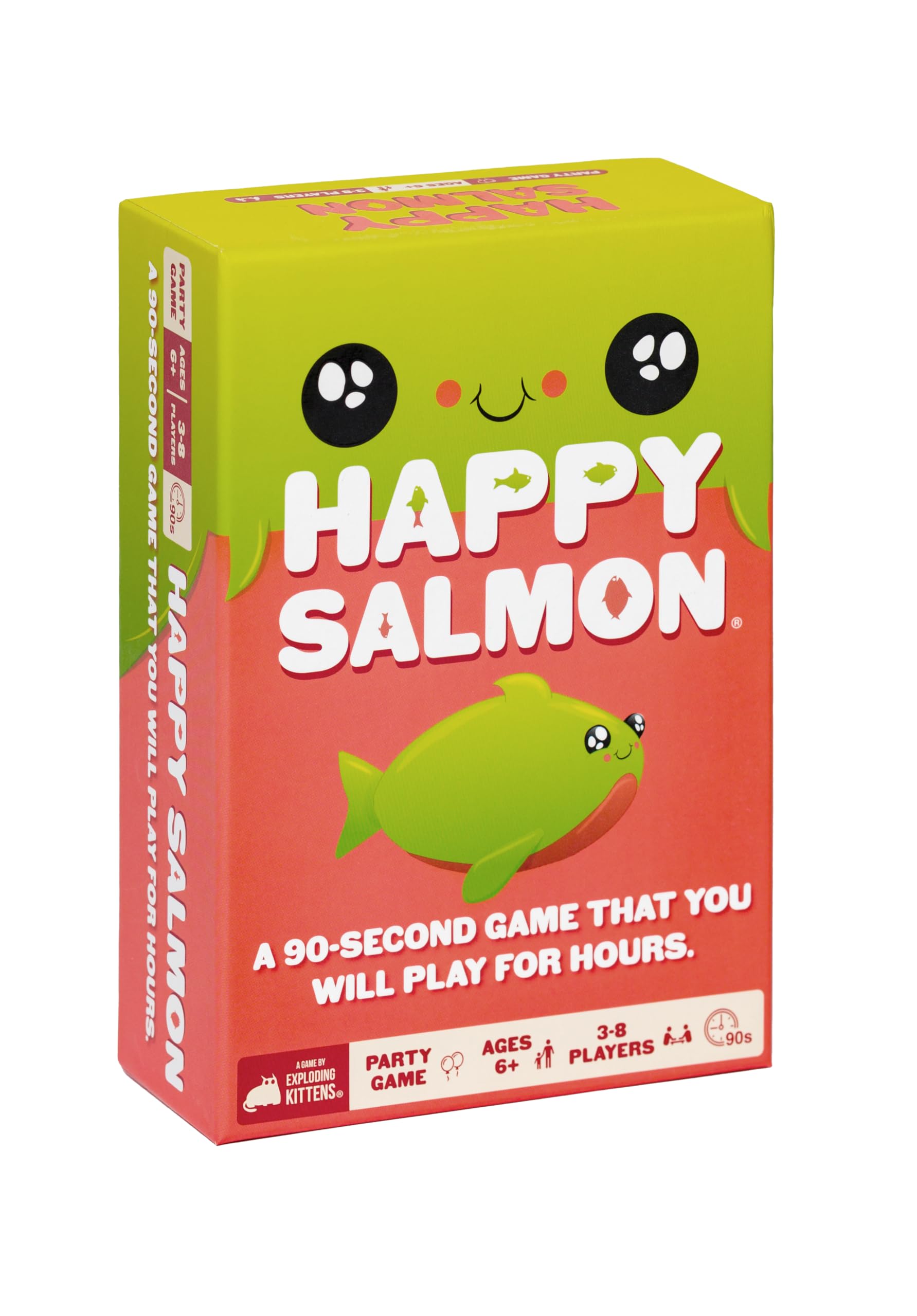 Exploding Kittens - Happy Salmon - 3-8 Players - Ages 6+ - 90 Second Rounds - Easy to Learn Quick Matching Card Game - Ideal for Party, Family Game Night, Kid and Adult