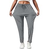 Warmrole Women's Hiking Travel Pants Stretchy Elastic Waist Drawstring Active Pants for Women, M-XXL