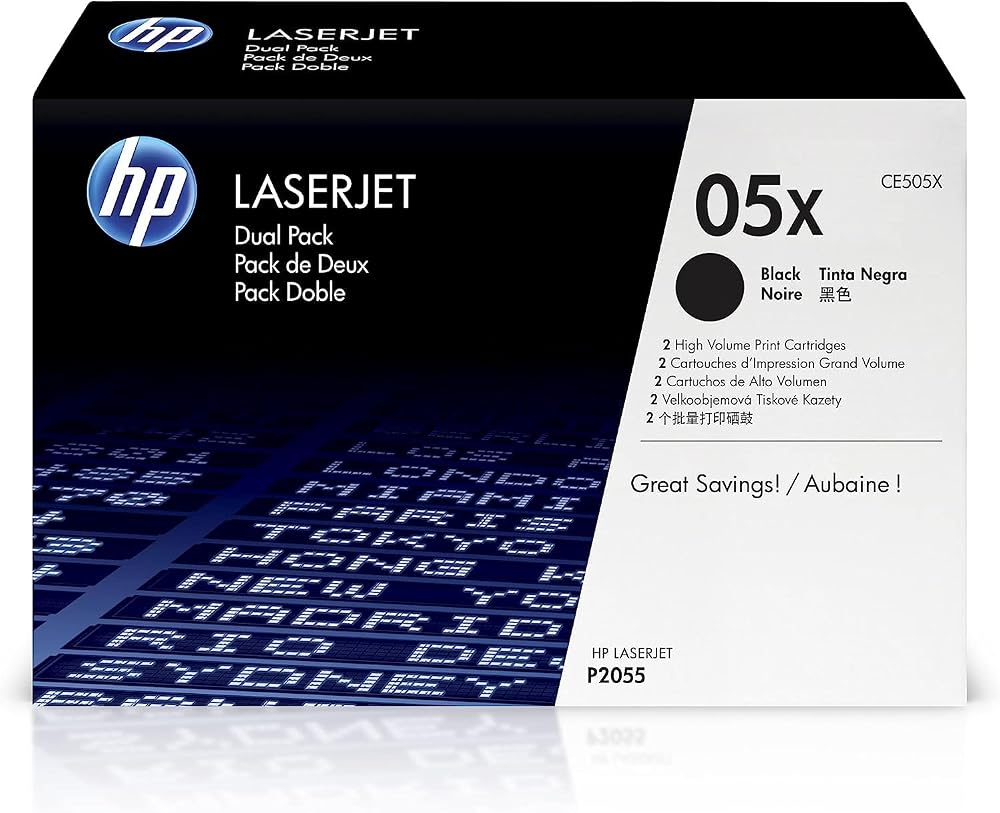 HP CE505XD 05X High Yield Black Original LaserJet Toner Cartridge Multipack
