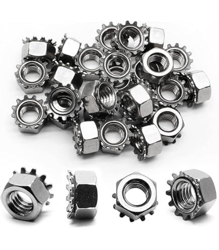 Waziaqoc #6-32 K-Lock Nuts, Stainless Steel Hex Nut with