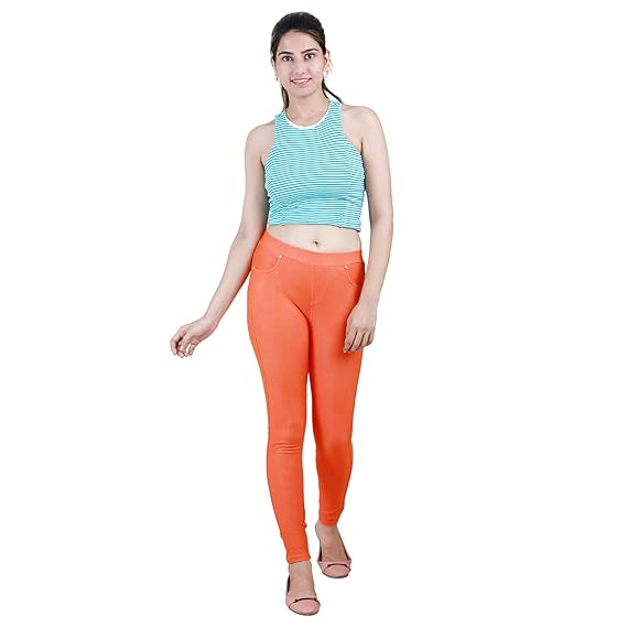 orange jeggings
