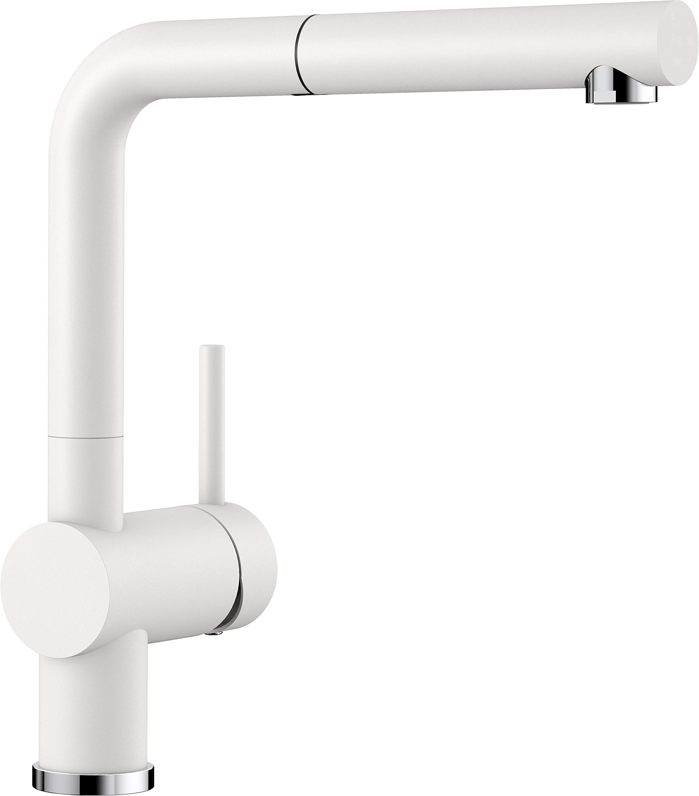 BLANCO LINUS-S 516692, Kitchen Mixer Tap, SILGRANIT Look With Pull-out Spout, High Pressure, White