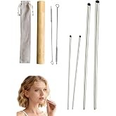 Singing Straw for Vocal Training, 4 Metal SOVT Vocal Straw for Singers | Cleaning Brush &amp; Bamboo Travel Tube, Voice Training/Therapy Aid, Portable, For Singers, Speakers, Coaches